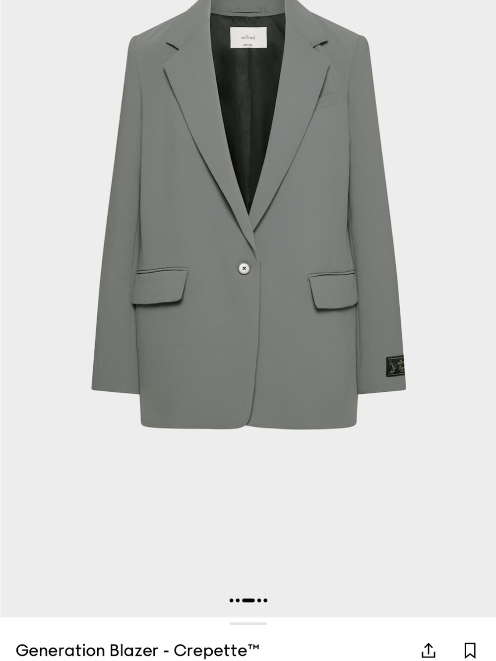 Babaton Single-Button Crepe Blazer in Gray